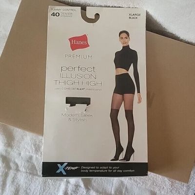 Hanes Perfect Illusion Thigh High Tights XL Size